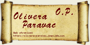 Olivera Paravac vizit kartica
